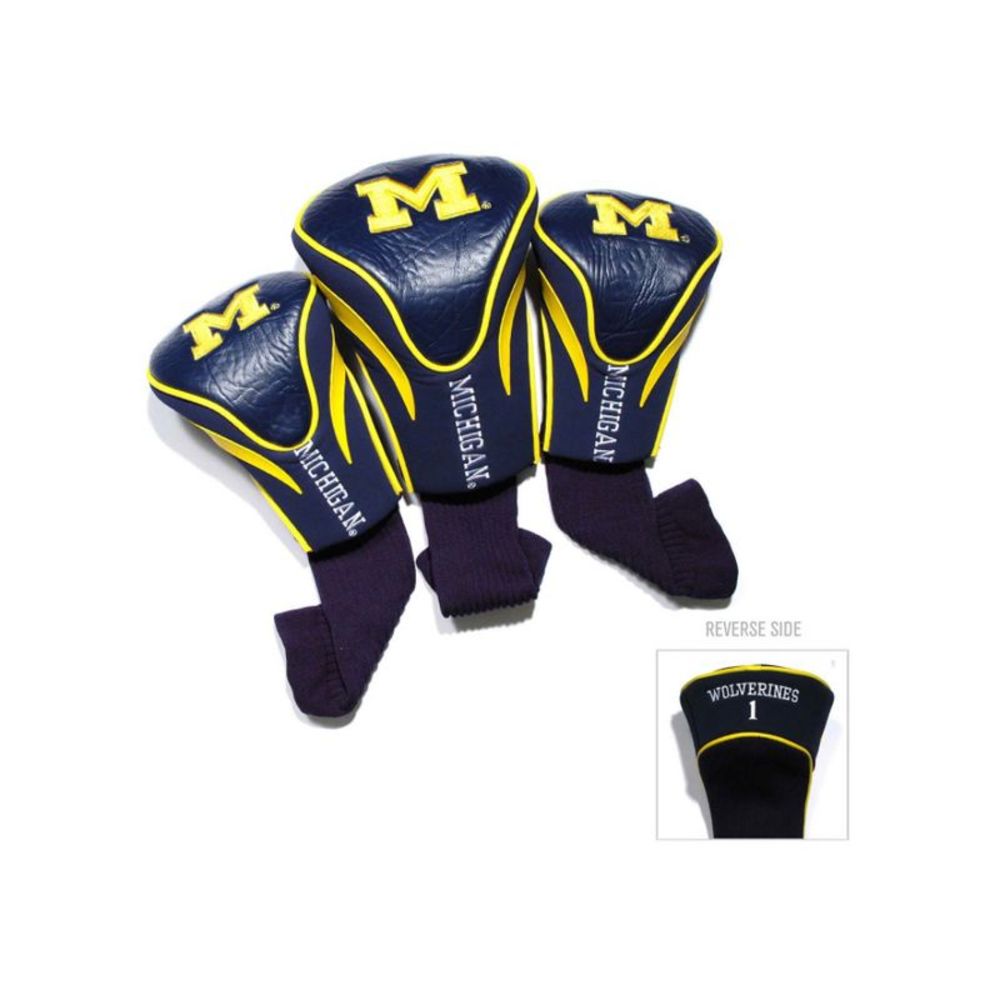 New Team Golf Michigan Wolverines 3 Pack Contour Headcovers - Picture 1 of 1